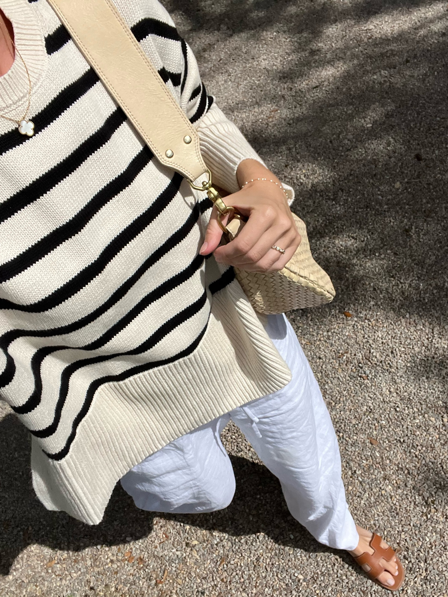 Tuscany travel outfit . Linen pants and my favorite stripe gap sweater that is 100% cotton and feels muchhh more expensive than it is! 

#LTKSeasonal #LTKtravel #LTKSale