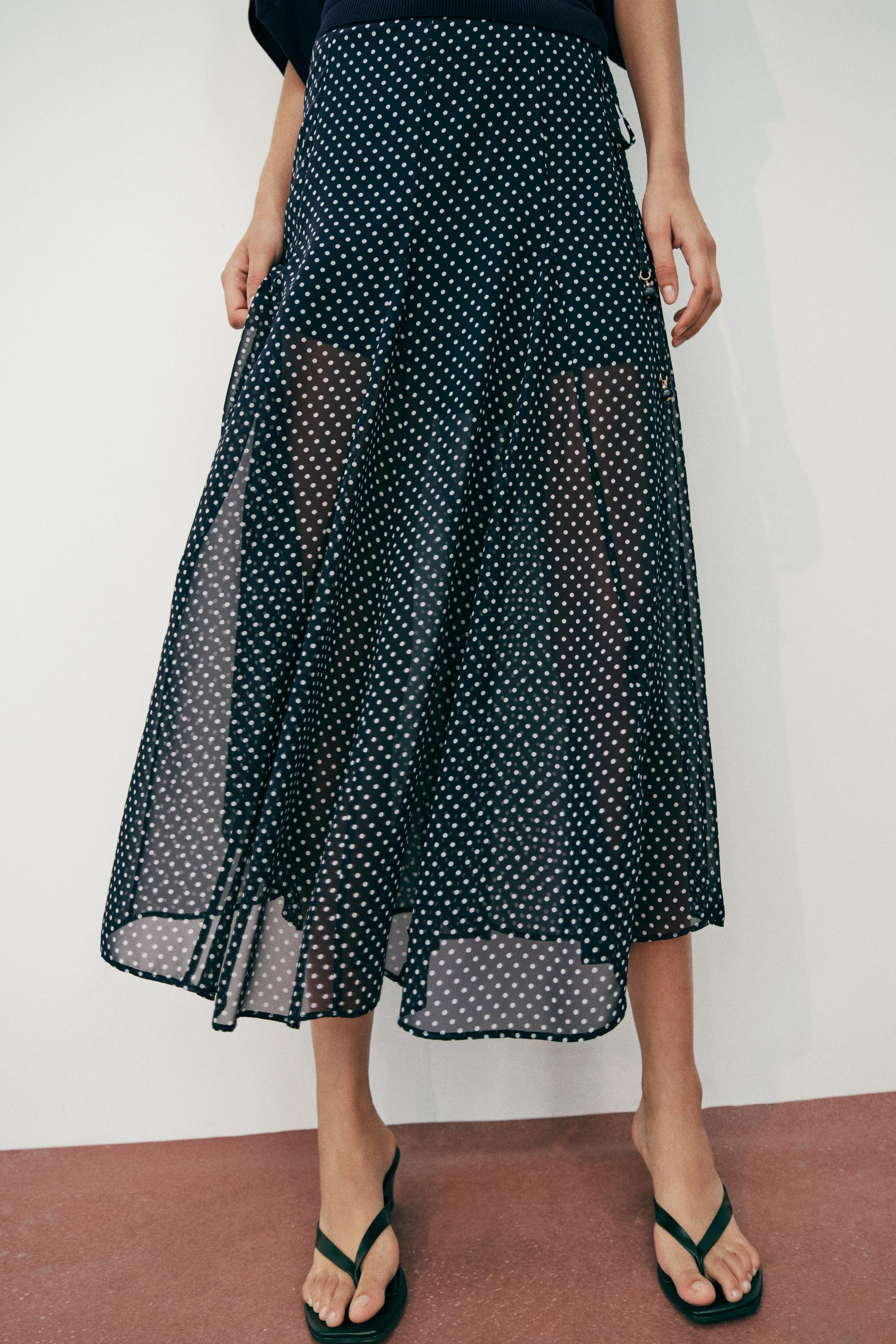 POLKA DOT MIDI SKIRT | Zara US
