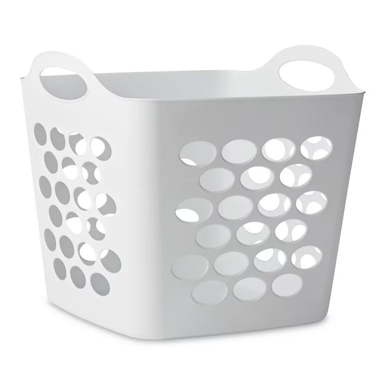 Mainstays 1 Bushel Flexible Square Laundry Basket, White - Walmart.com | Walmart (US)