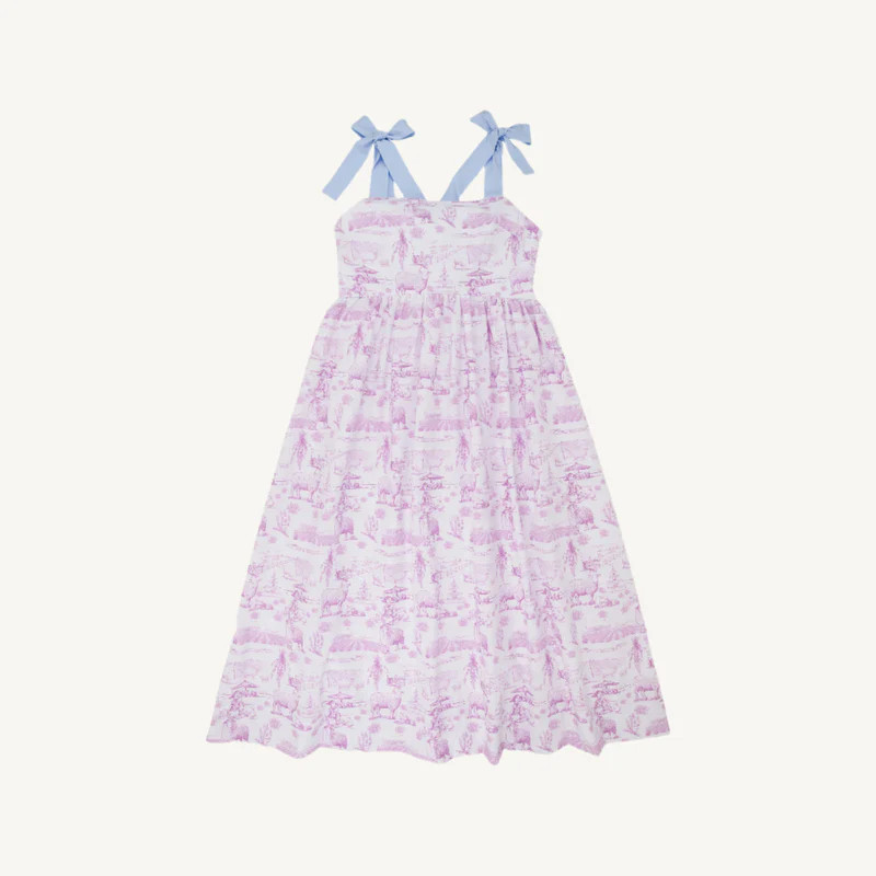 Midge Midi Dress (Women) - Lavender and Lambs with Beale Street Blue | The Beaufort Bonnet Company