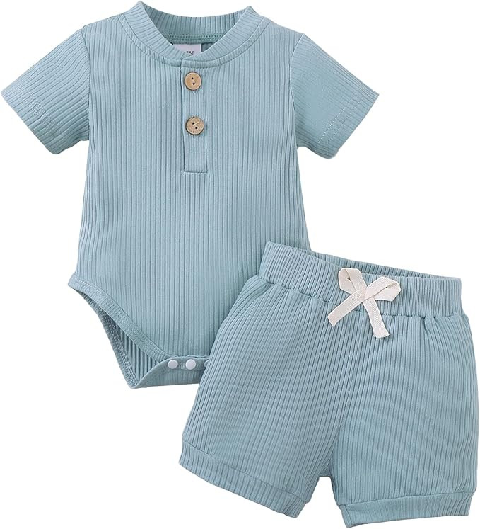 Jecson Newborn Boy Clothes Baby Boy Outfits Set Baby Boy Summer Clothes Soft Cotton Short Sleeve ... | Amazon (US)
