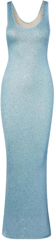 YELLOOP Knit Maxi Dress Long Bodycon Dresses Old Money Elegant Cocktail Long Sweaters Y2k | Amazon (US)