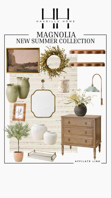 Magnolia new summer collection, summer collection, summer decor, magnolia home, ceramic vase, brass mirror, wooden shelves, one nightstand, framed canvas, wall, art, home decor, earthy, home, decor, organic home decor. Follow @havrillahome on Instagram and Pinterest for more home decor inspiration, diy and affordable finds Holiday, christmas decor, home decor, living room, Candles, wreath, faux wreath, walmart, Target new arrivals, winter decor, spring decor, fall finds, studio mcgee x target, hearth and hand, magnolia, holiday decor, dining room decor, living room decor, affordable, affordable home decor, amazon, target, weekend deals, sale, on sale, pottery barn, kirklands, faux florals, rugs, furniture, couches, nightstands, end tables, lamps, art, wall art, etsy, pillows, blankets, bedding, throw pillows, look for less, floor mirror, kids decor, kids rooms, nursery decor, bar stools, counter stools, vase, pottery, budget, budget friendly, coffee table, dining chairs, cane, rattan, wood, white wash, amazon home, arch, bass hardware, vintage, new arrivals, back in stock, washable rug

#LTKSeasonal #LTKHome #LTKStyleTip