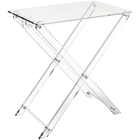 LIKENOW Furniture Acrylic Folding Tray Tables for Living Room,Bedroom,Lobby | Clear Small Side Table | Amazon (US)