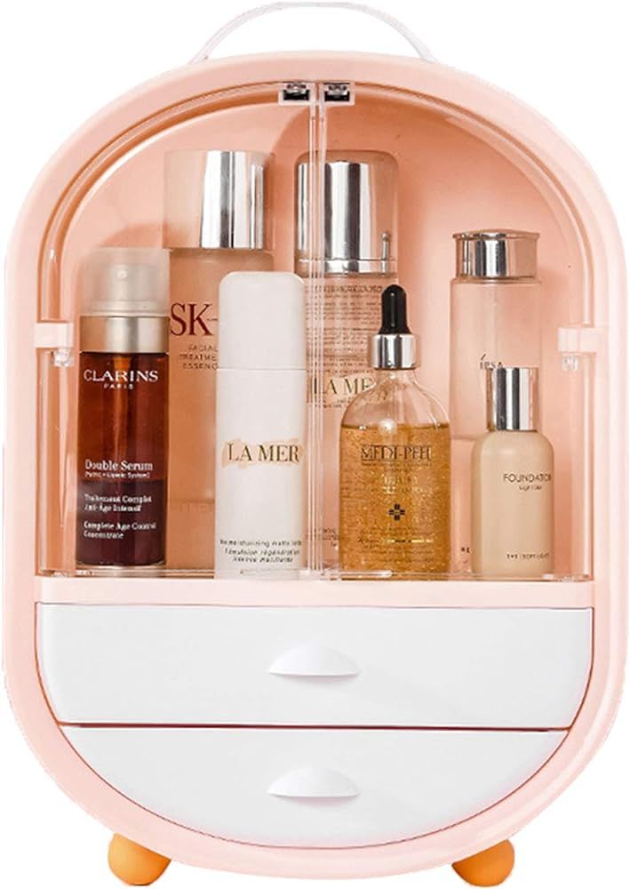 Makeup Organizer Storage Display Box with Drawers - Polmart Waterproof & Dustproof Large Jewelry Cos | Amazon (US)
