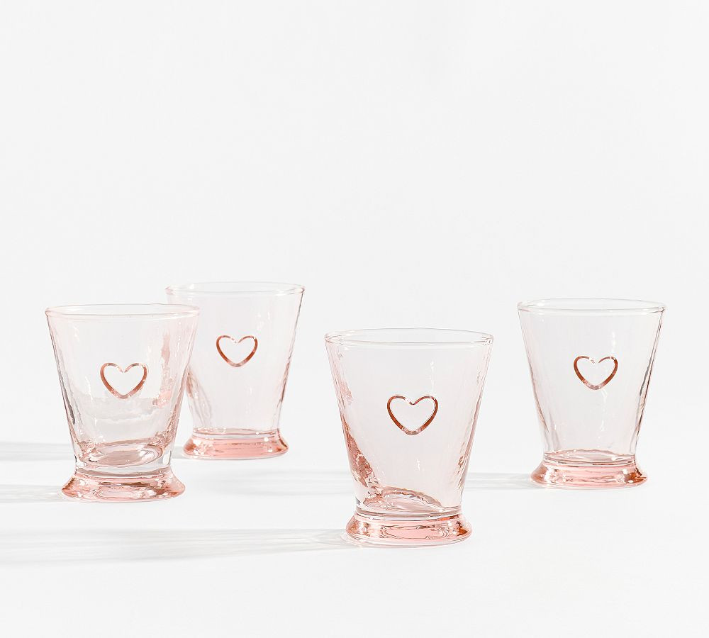 Heart Embossed Drinking Glasses | Pottery Barn CA