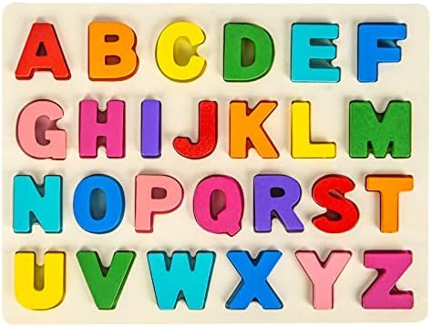 Amazon.com: Attmu Alphabet Puzzle Wooden Puzzles for Toddlers 1 2 3 4 Year Old, ABC Puzzle Shape ... | Amazon (US)