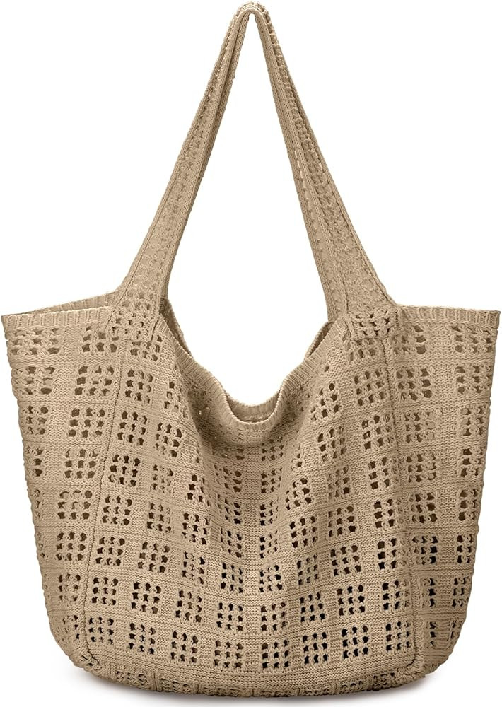 hatisan Crochet Bags for Women - Summer Beach Tote, Aesthetic Hippie Knit Bag | Amazon (US)