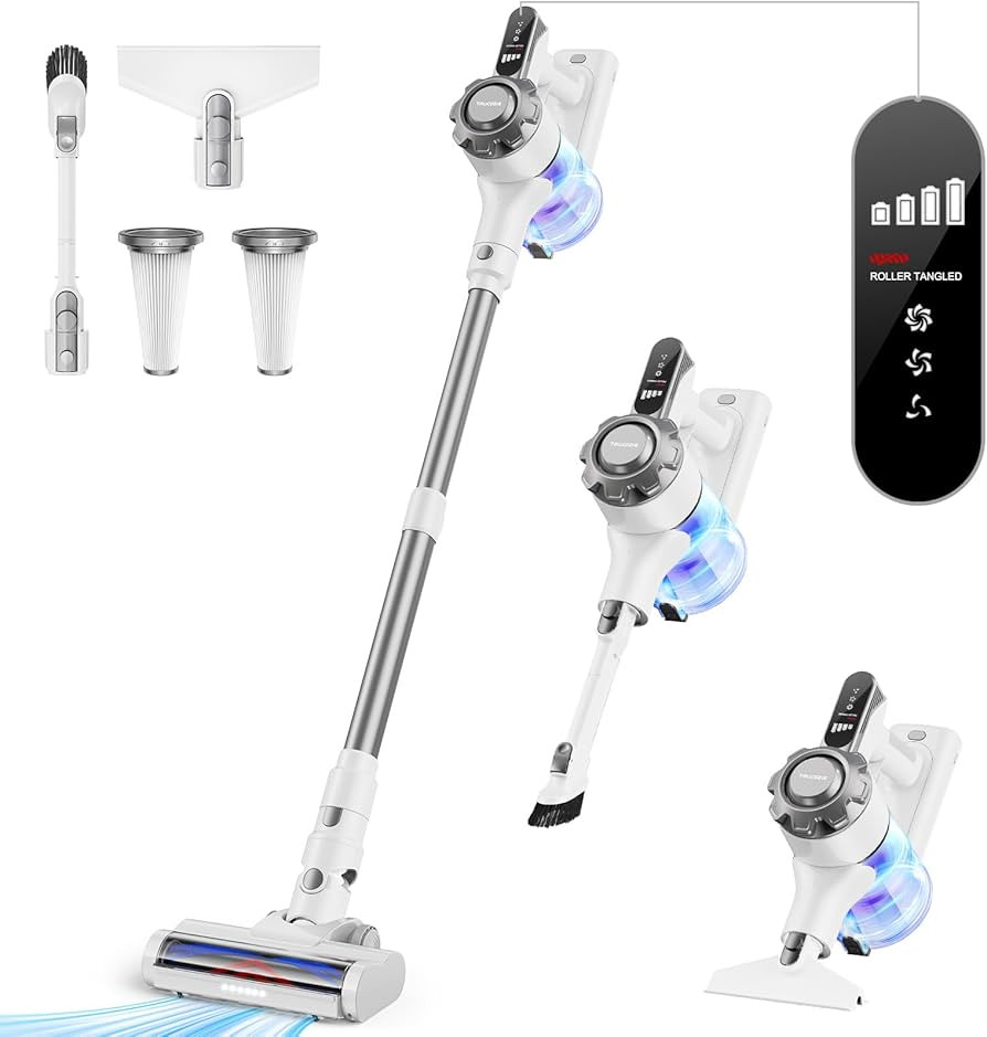 Cordless Vacuum Cleaner, 8-in-1 Lightweight Stick Vacuum with 45mins Runtime, Powerful Suction, R... | Amazon (US)
