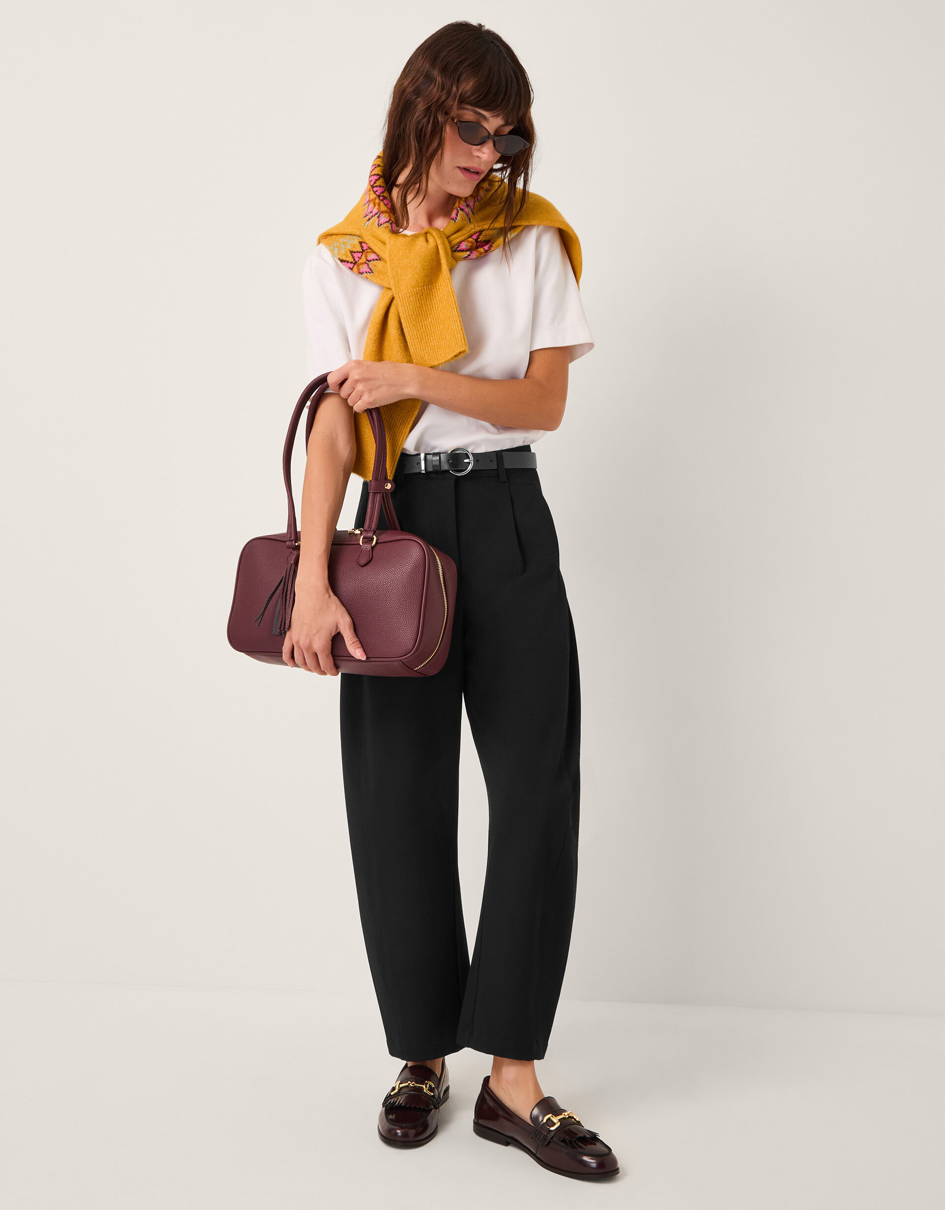 Tara Barrel Trousers Black | Monsoon (UK)