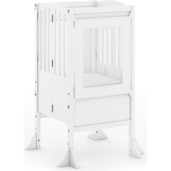 Contemporary Kitchen Helper Stool, White | Maisonette