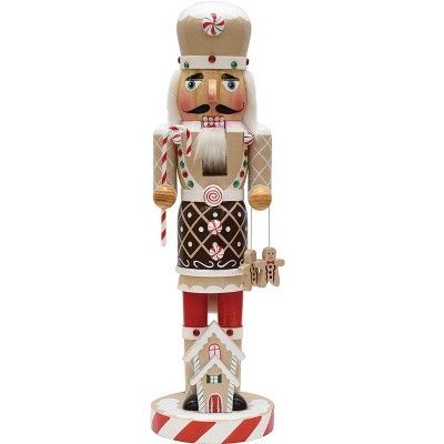 Northlight 14" Gingerbread Kisses White, Brown and Red Wooden Christmas Nutcracker Chef | Target