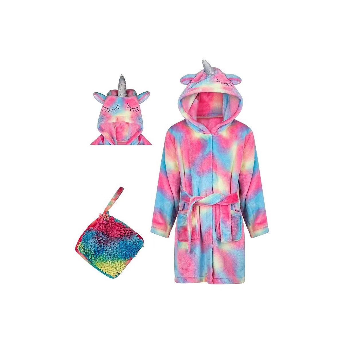 Rising Star Unicorn Girls & Boys Robe, Kids Soft Plush Hooded Bathrobe -Ages 3-5T | Target