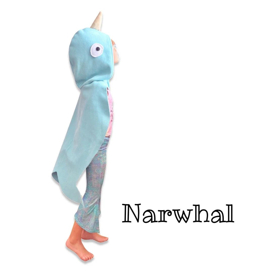 Narwhal Cape, Kids Halloween Costume, Narwhal Costume, Pretend Play Costume | Etsy (US)