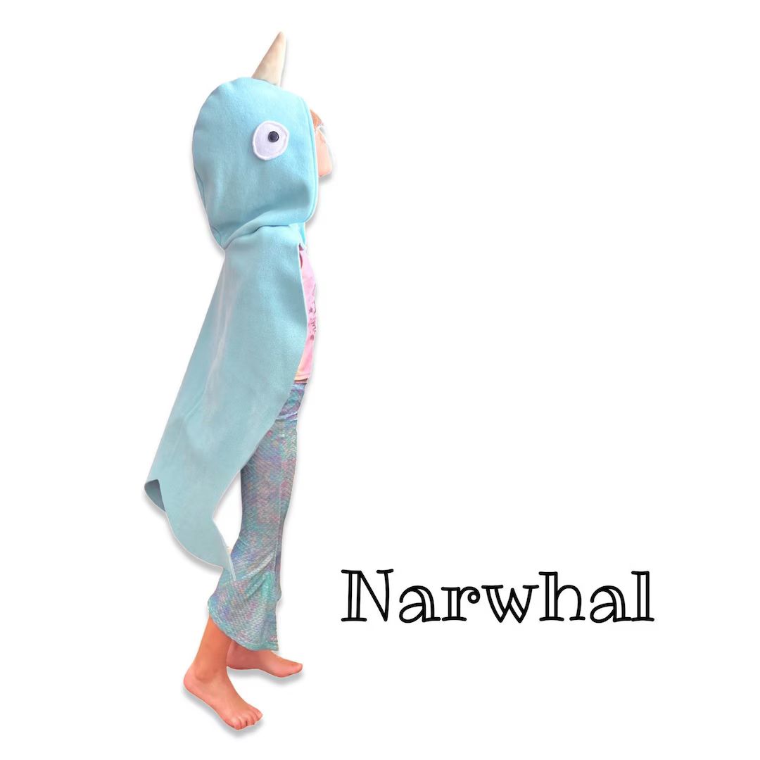 Narwhal Cape, Kids Halloween Costume, Narwhal Costume, Pretend Play Costume | Etsy (US)