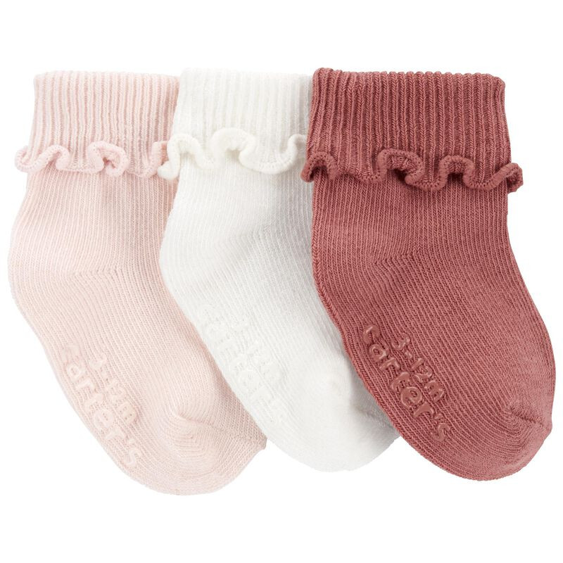 Baby 3-Pack Roll Cuff Booties | Carter's