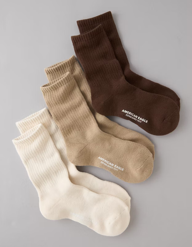 AE Crew Socks 3-Pack | American Eagle Outfitters (US & CA)
