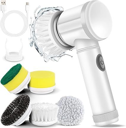 LEKISHE Electric Spin Scrubber Electric Cleaning Brush Cordless Power Scrubber with 5 Replaceable... | Amazon (US)
