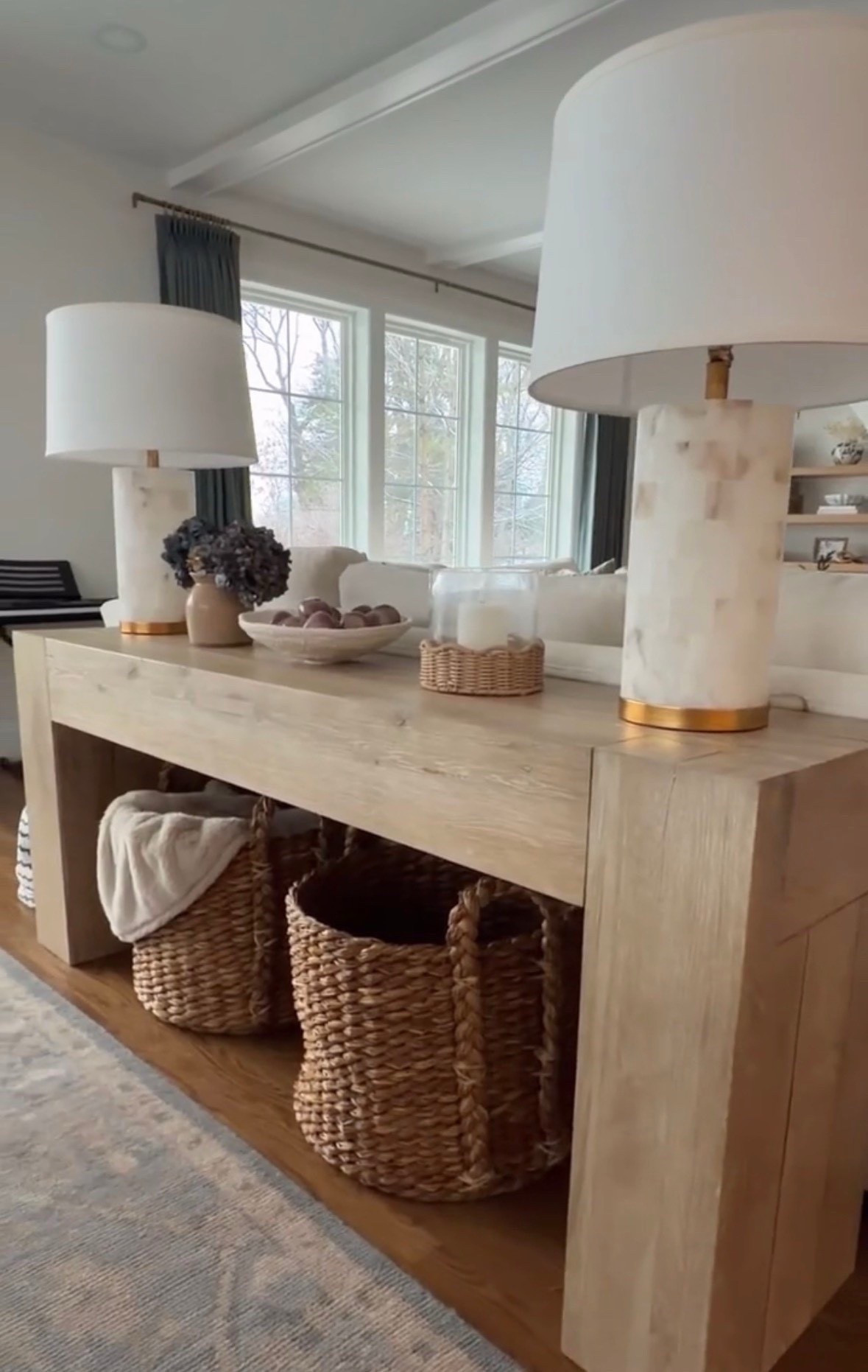 Console table on sale!! And I’m loving the way these new baskets from Target look under my console table. Great for storing extra blankets or pillows!

#LTKSaleAlert #LTKOver40 #LTKHome