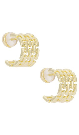 Linked Huggie Earring in Gold | Revolve Clothing (Global)