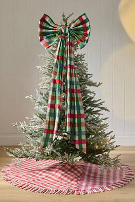 Willow Plaid Bow Tree Topper | Anthropologie (US)