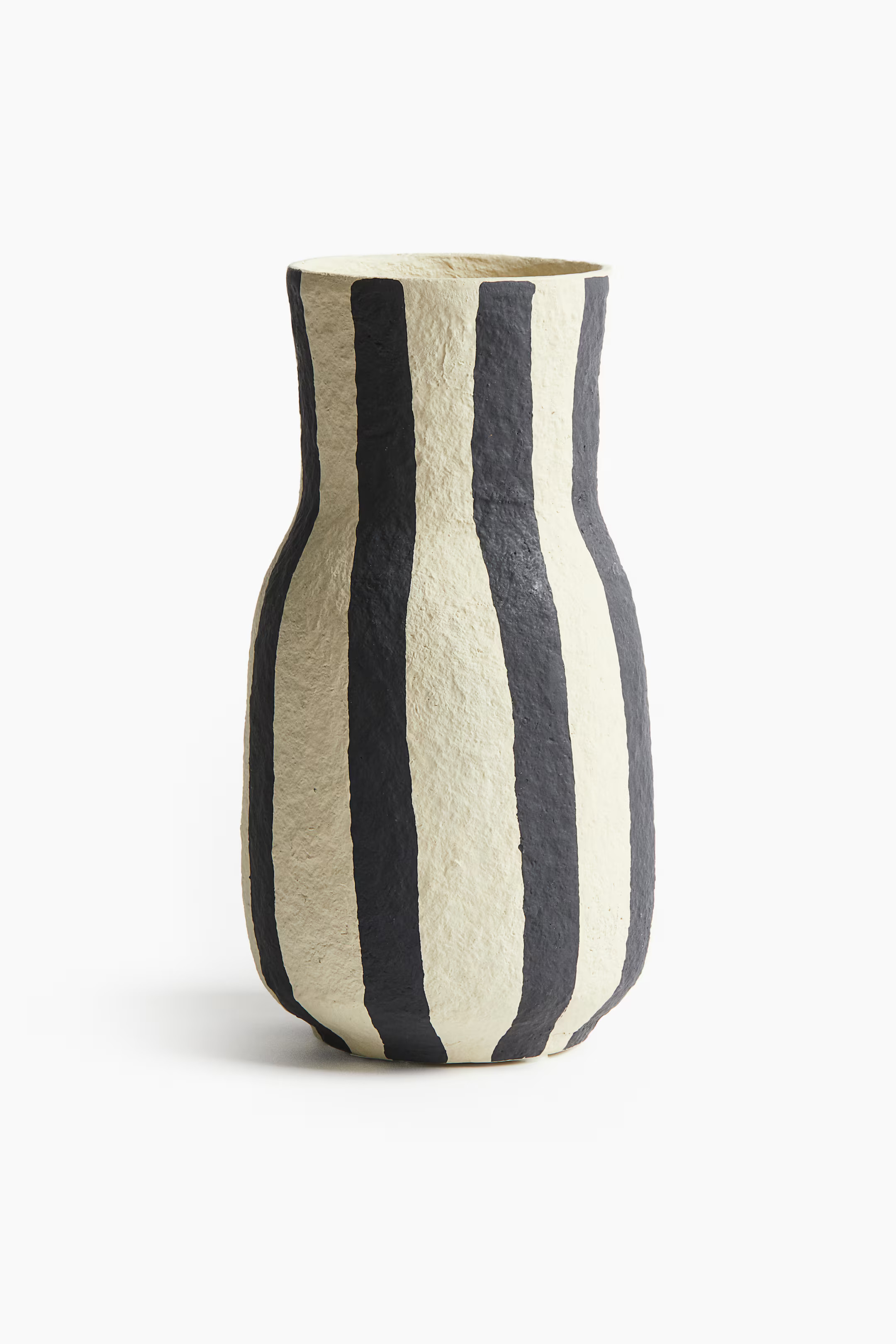 Tall papier-mâché vase - Black/striped - Home All | H&M US | H&M (US + CA)