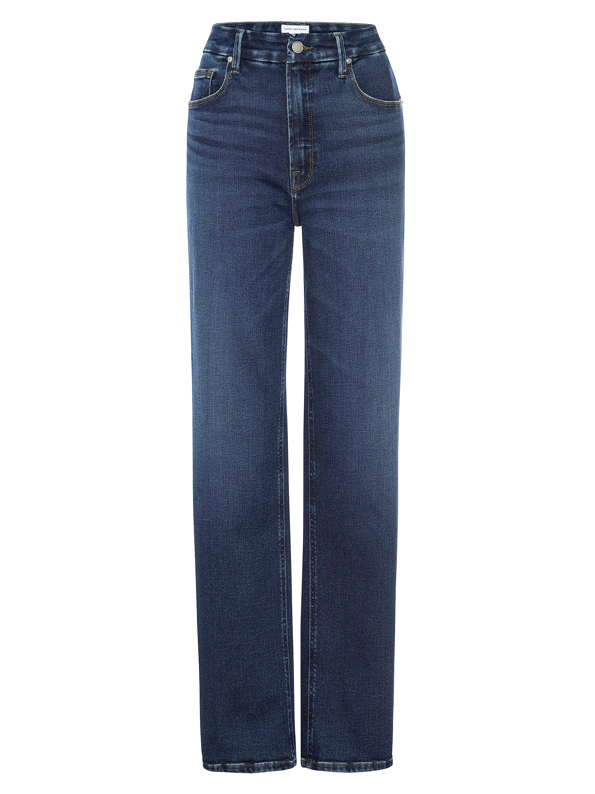 Good American Soft Tech Good True Straight Jeans | Saks Fifth Avenue | Saks Fifth Avenue