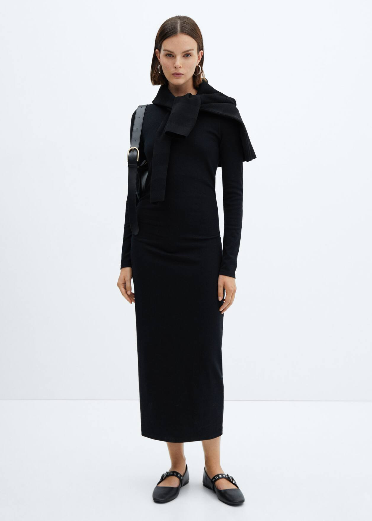 Side gathered details dress -  Women | Mango USA | MANGO (US)