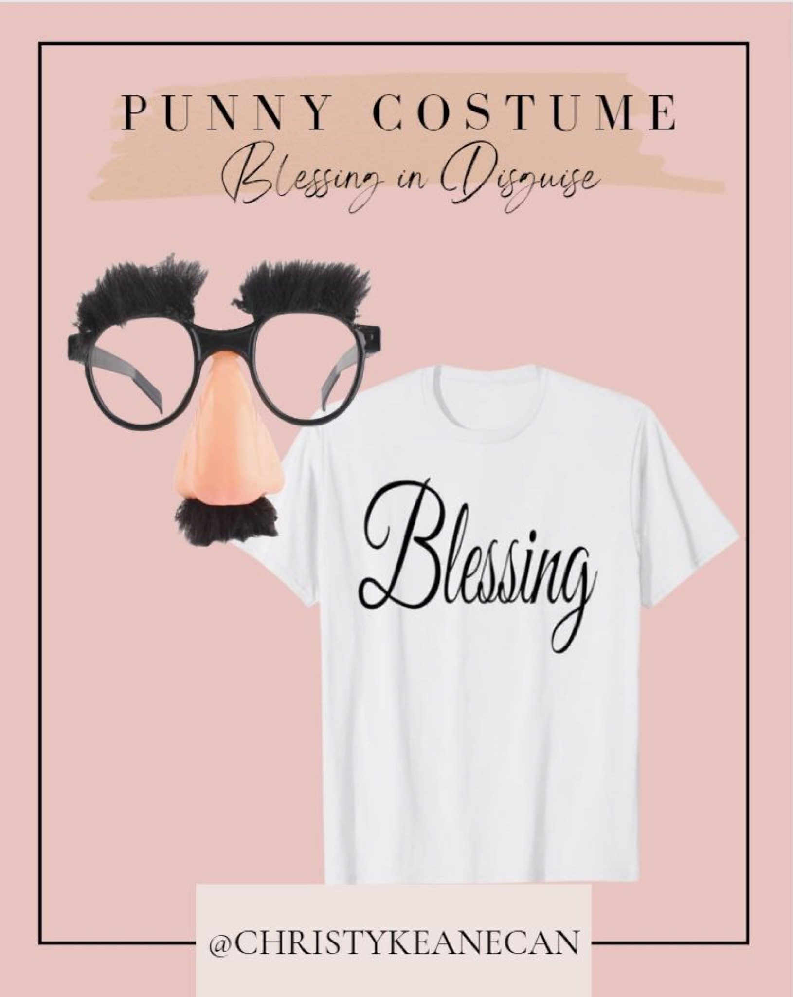 😇🕶️ Blessing in Disguise Punny Costume Idea 🕶️😇
This clever and easy DIY costume with make all your friends giggle this Halloween. All you need is a ‘blessing’ tee and a pair of “disguise” glasses. It’s a pun-static way to celebrate the season with a smile. 
#PunCostume #PunnyCostume #BlessingInDisguise #DIYCostume #EasyCostume #HalloweenCostume

#LTKfindsunder50 #LTKstyletip #LTKHalloween