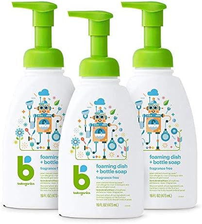 Babyganics Foaming Dish & Bottle Soap, Pump Bottle, Fragrance Free, 16oz, 3 Pack, Packaging May V... | Amazon (US)