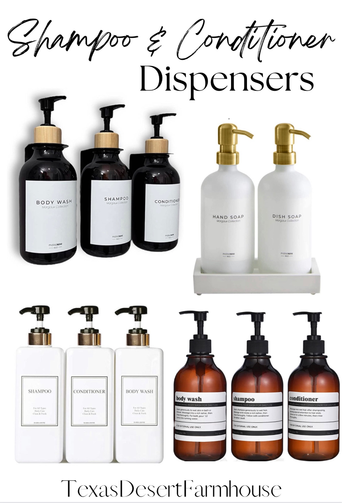 Shampoo Conditioner Body Wash Dispensers

#home #shampooconditioner #organization #soapdispensers #shampoobottle #conditionerdispenser

HARRA HOME Modern Gold Design Pump Bottle Set 27 oz Refillable Shampoo and Conditioner Dispenser Empty Shower Plastic Bottles with Pump for Bathroom Lotion Body wash Massage Oils, Pack of 3 (Black)

MaisoNovo Shampoo Dispenser for Shower Wall 3 Chamber - Drill Free Shower Soap Dispenser Wall Mount with Waterproof Labels - 3 Bottles 3 Wall Mounts

Shampoo and Conditioner Dispenser with Black Plastic Pump, 3 Pack Shampoo Conditioner Body Wash Dispensers, 16 Oz Shower Soap Dispensers with 8 Labels, Amber Refillable Shampoo and Conditioner Bottles

MaisoNovo Glass Soap Dispenser with Pump and Concrete Tray | Vintage Soap Dispenser Bathroom & Kitchen Set w. Dish Soap, Hand Soap, Lotion Waterproof Labels | White Bottles with Gold Pumps


#LTKunder50 #LTKhome #LTKfamily