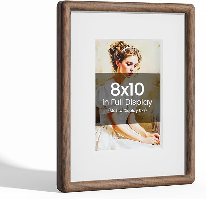 8x10 Picture Frame Natural Walnut Wood From CA-USA with Real Tempered Glass, Handcrafted 8 x 10 P... | Amazon (US)
