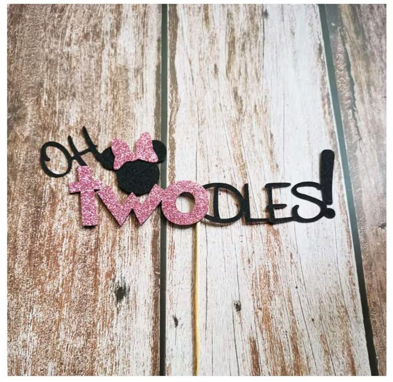 Oh Twodles Mouse Cake Topper,second 2nd Birthday Party Supplies Decorations for Baby Girl Bday - ... | Etsy (US)