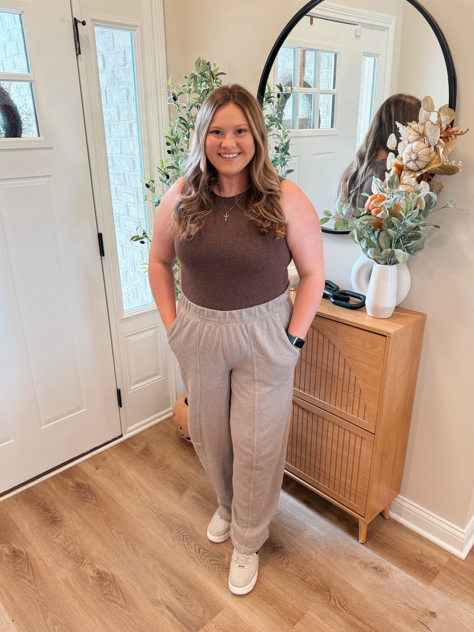 Mom summer transition to fall outfit!
Super comfy size medium in top and bottoms 

#LTKStyleTip #LTKSeasonal #LTKMidsize