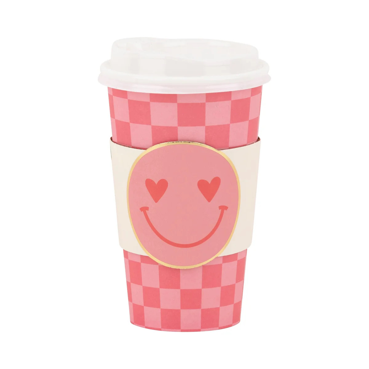 Checker Smiley Face To Go Cups | Ellie and Piper