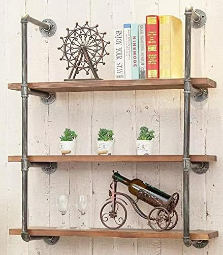 BIXIRAO Industrial Wall Mounted Iron Floating Pipe Shelves/Shelving/Racks/Storage/Bookcases/Brack... | Amazon (US)