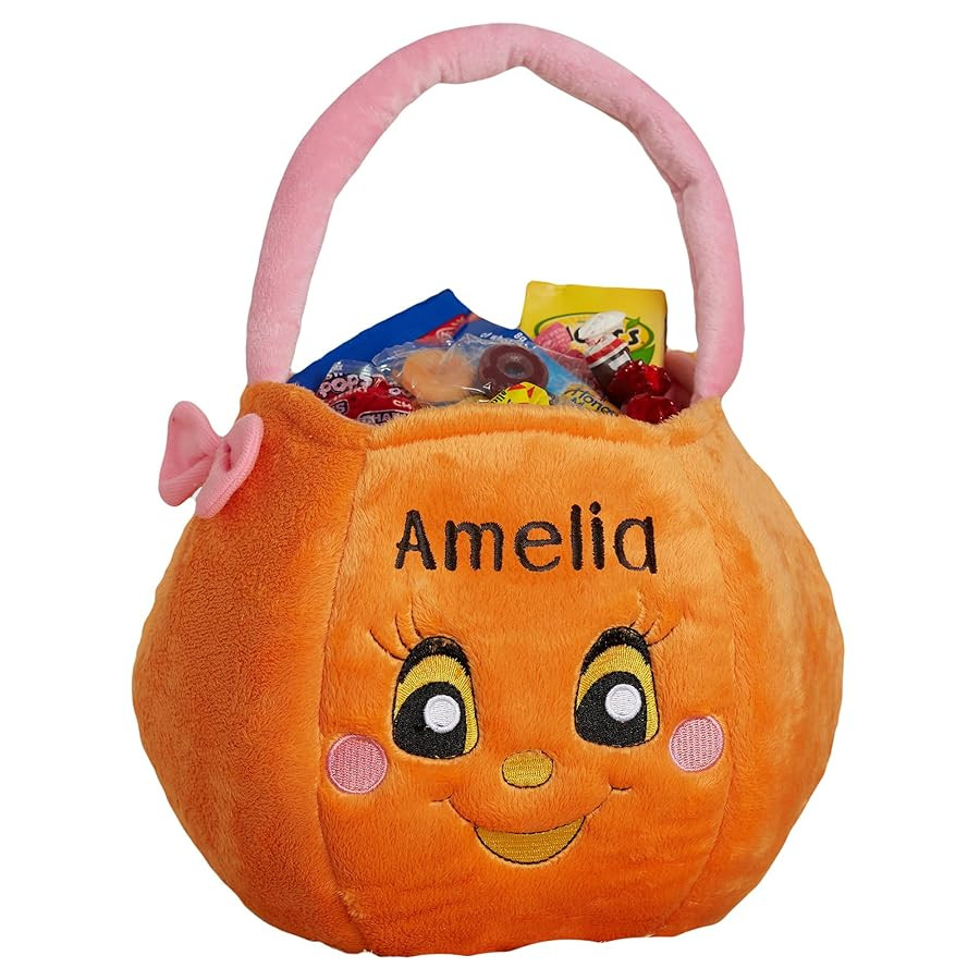 Personalization Universe Pumpkin Pal Embroidered Plush Trick or Treat Bag | Amazon (US)