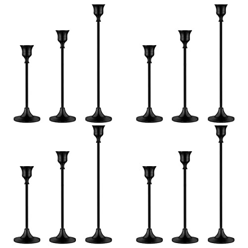 Candlestick Holders,Taper Candle Holder for Candlesticks Black Candelabra Candle holder Vintage Candle Stick candle Holder for Fireplace Party Dining Home | Amazon (US)