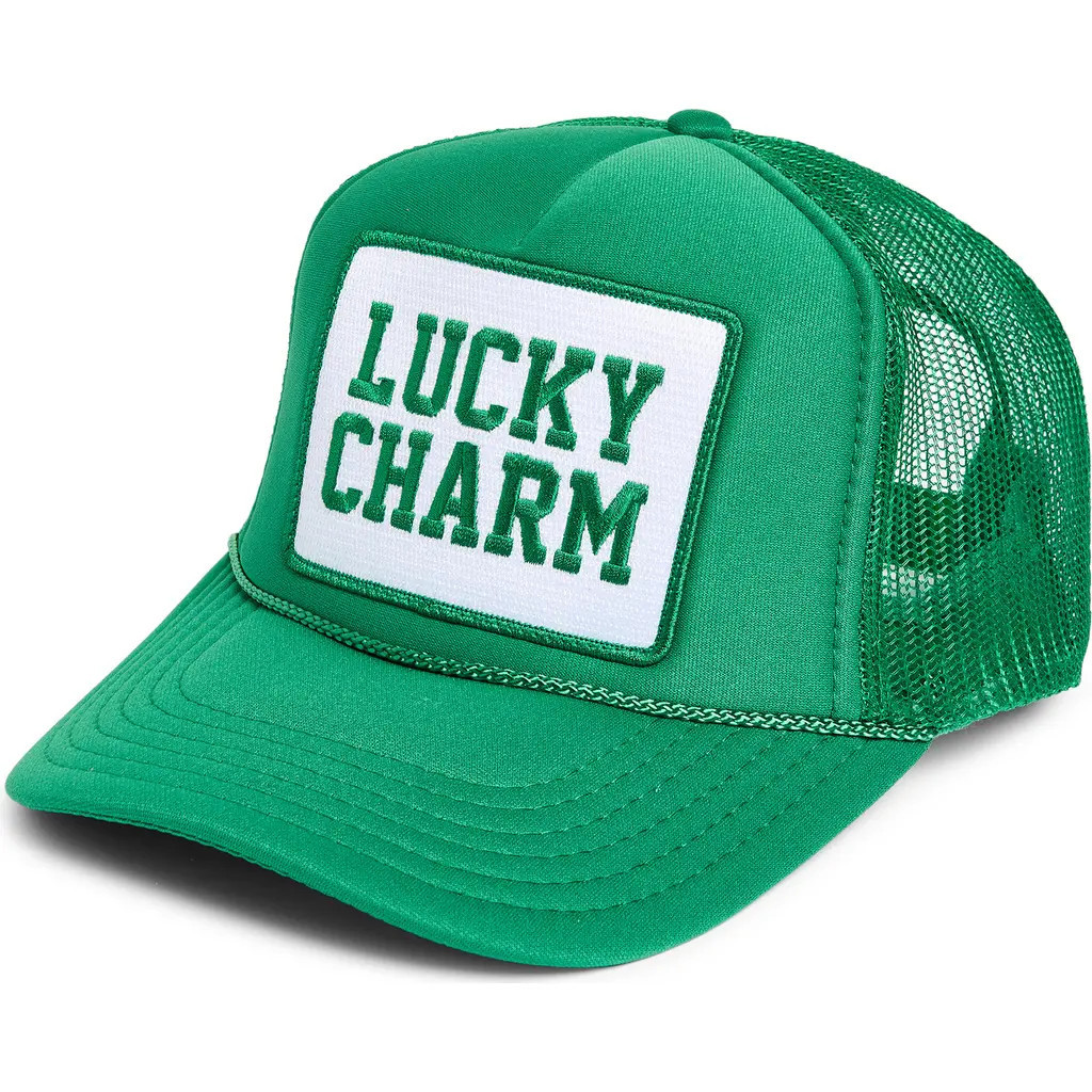 Friday Feelin’ Lucky Charm Trucker Hat in Green at Nordstrom | Nordstrom