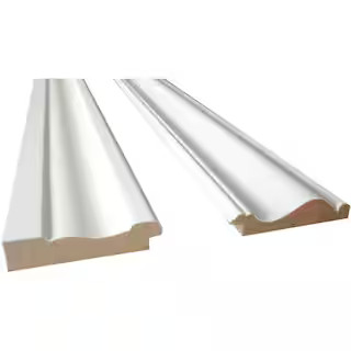 Cape Cod 8 ft. White MDF Base Moulding and Chair Rail Trim Kit (2-Piece) | The Home Depot