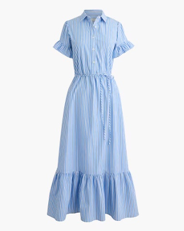 Blue and white striped midi shirt dress - beautiful sundress! 
Easter dress 

#LTKSaleAlert #LTKSeasonal