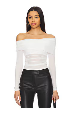 superdown Kami Off Shoulder Top in Ivory from Revolve.com | Revolve Clothing (Global)