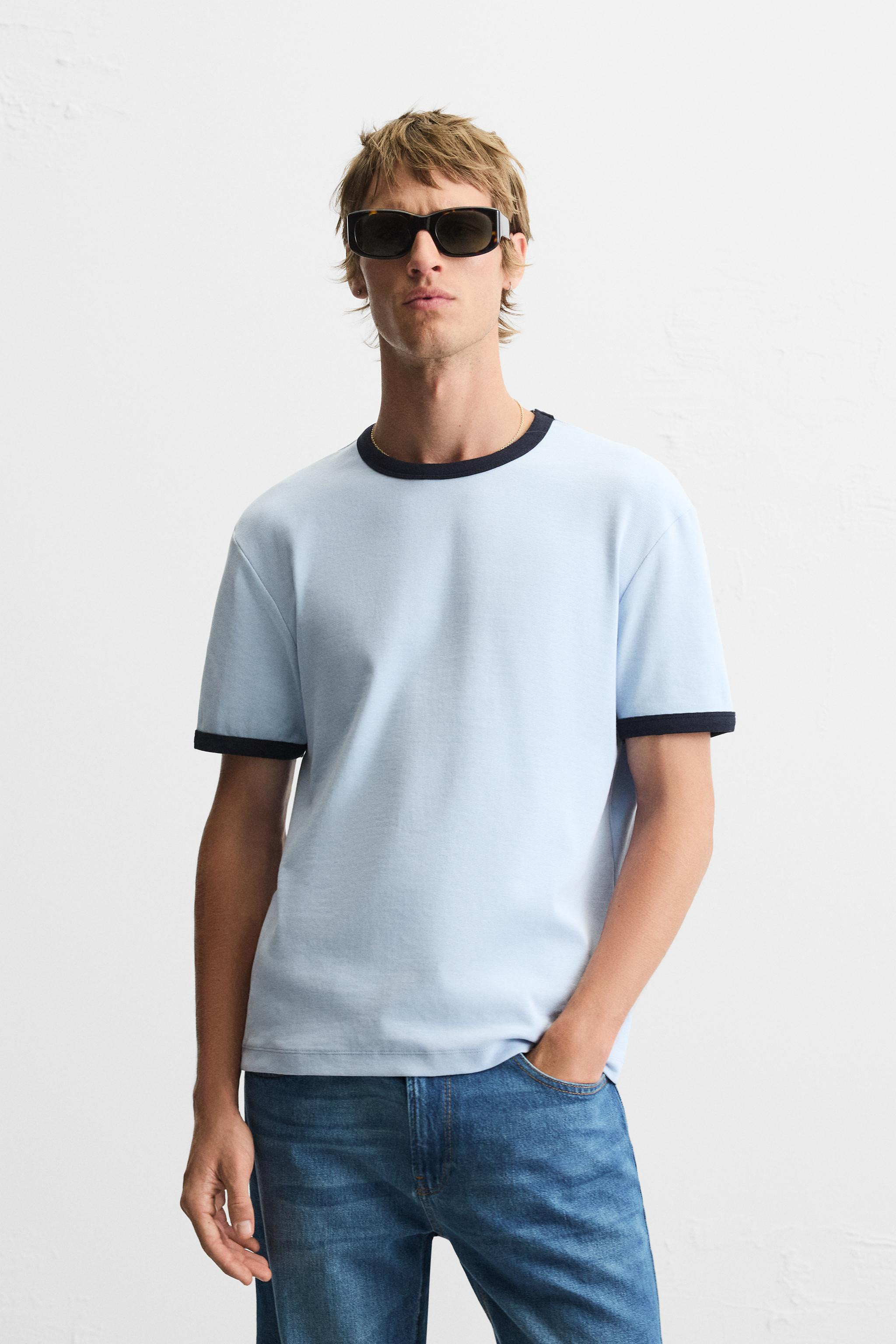 BASIC CONTRAST RIB T-SHIRT | Zara US