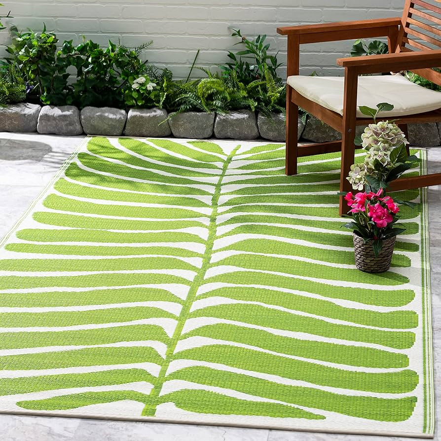 Fab Habitat Outdoor Rug - Waterproof, Fade Resistant, Crease-Free - Premium Recycled Plastic - Tr... | Amazon (US)