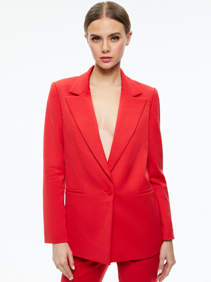 DENNY NOTCH COLLAR BOYFRIEND BLAZER | Alice + Olivia