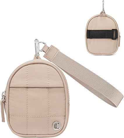 CLUCI Mini Backpack Keychain Wallet Small Change Quilted Coin Purse Cute Puffer Wristlet Pouch wi... | Amazon (US)