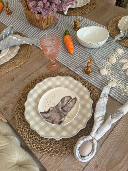 The most beautiful scalloped edge plates with a gingham pattern. Perfect for your Easter tablescape! 

#LTKSeasonal #LTKparties #LTKstyletip