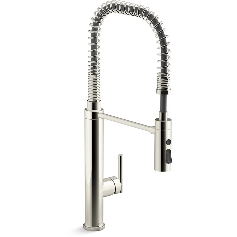 K-24982-SN Kohler Purist® Single Handle Semi-Professional Pre-Rinse Kitchen Faucet with Pull Dow... | Wayfair North America