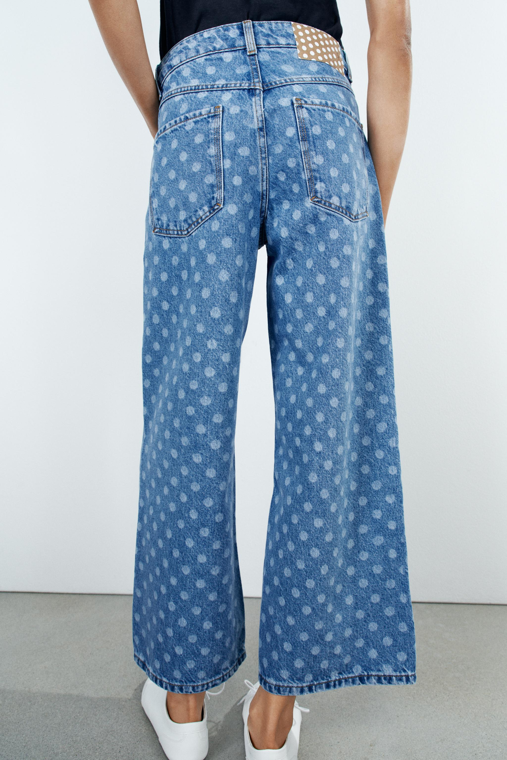 Z1975 HIGH RISE POLKA DOT CULOTTE JEANS | Zara US