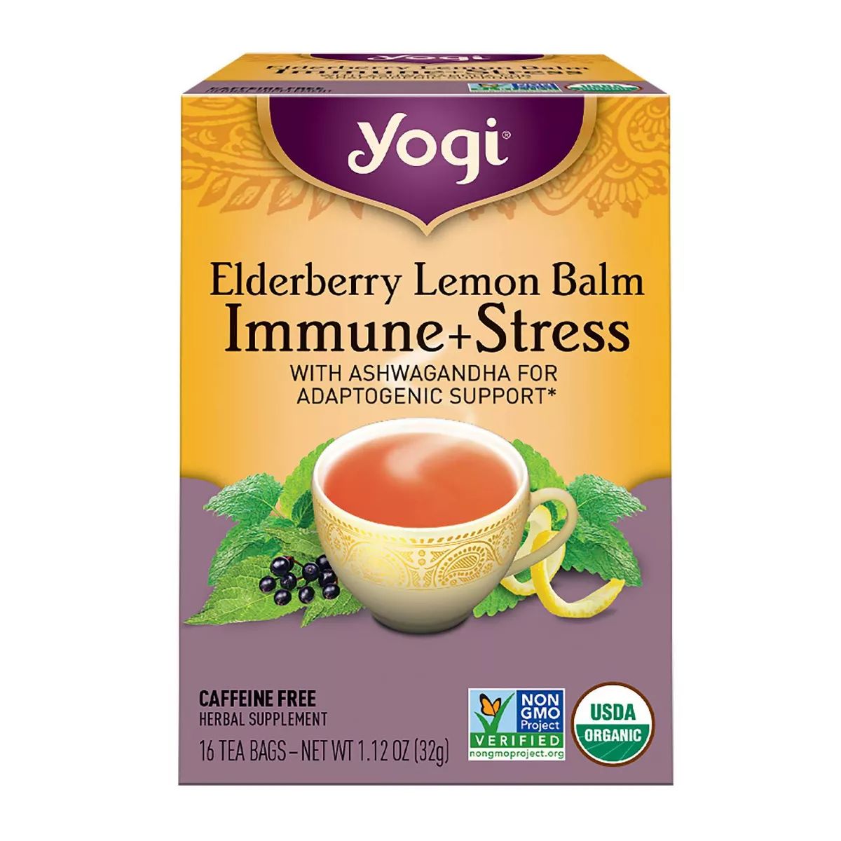 Yogi Tea Elderberry Lemon Balm Immune + Stress - 16ct | Target